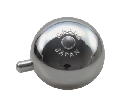 Crane Bell Co. Mini Karen Fahrradklingel mit Headset Spacer - Silber Poliert