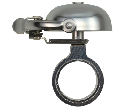 Crane Bell Co. Mini Suzu Bicycle Bell w/ Headset Spacer - Matte Silver