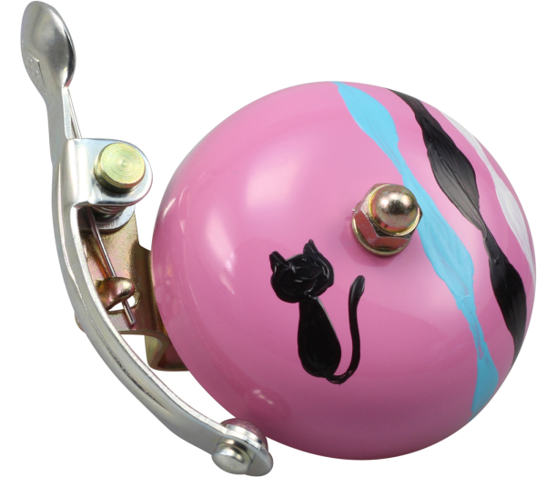 Crane Bell Co. Handbemalte Suzu Fahrradklingel mit Steel Band Mount - Kuko Neko
