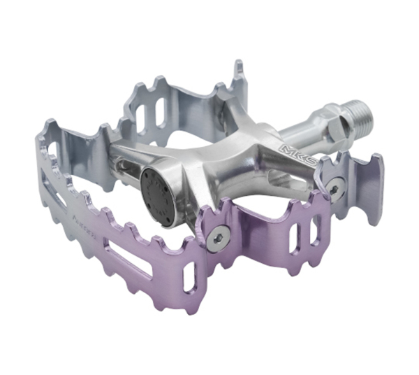 MKS Aurora Pedale 9/16" - Purple / Silver