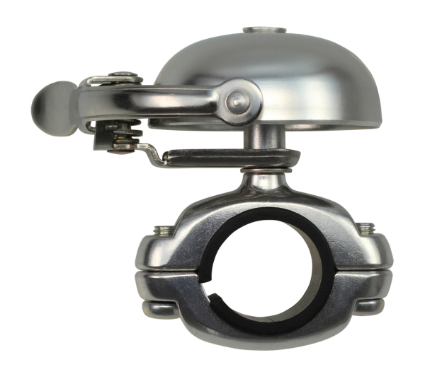 Crane Bell Co. Mini Suzu Bicycle Bell w/ Die Cast Mount - Matte Silver